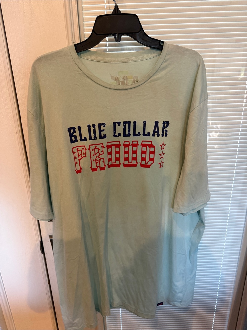 Light Blue Men's Short Sleeve 'Blue Collar Pride' Graphic Tee